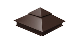 Колпак на столб двойной 390х390мм 0,45 PE с пленкой RAL 8017 шоколад