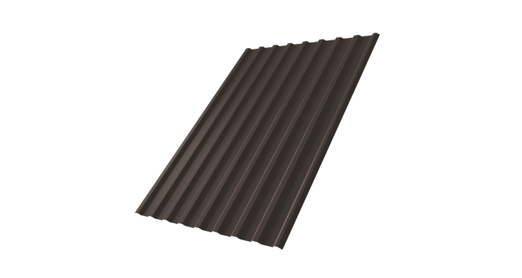 Профнастил С20R Grand Line 0,5 GreenCoat Pural BT RR 32 темно-коричневый (RAL 8019 серо-коричневый)