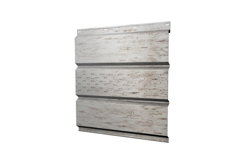 Софит металлический центральная перфорация 0,45 Print Elite с пленкой Snow Wood TwinColor