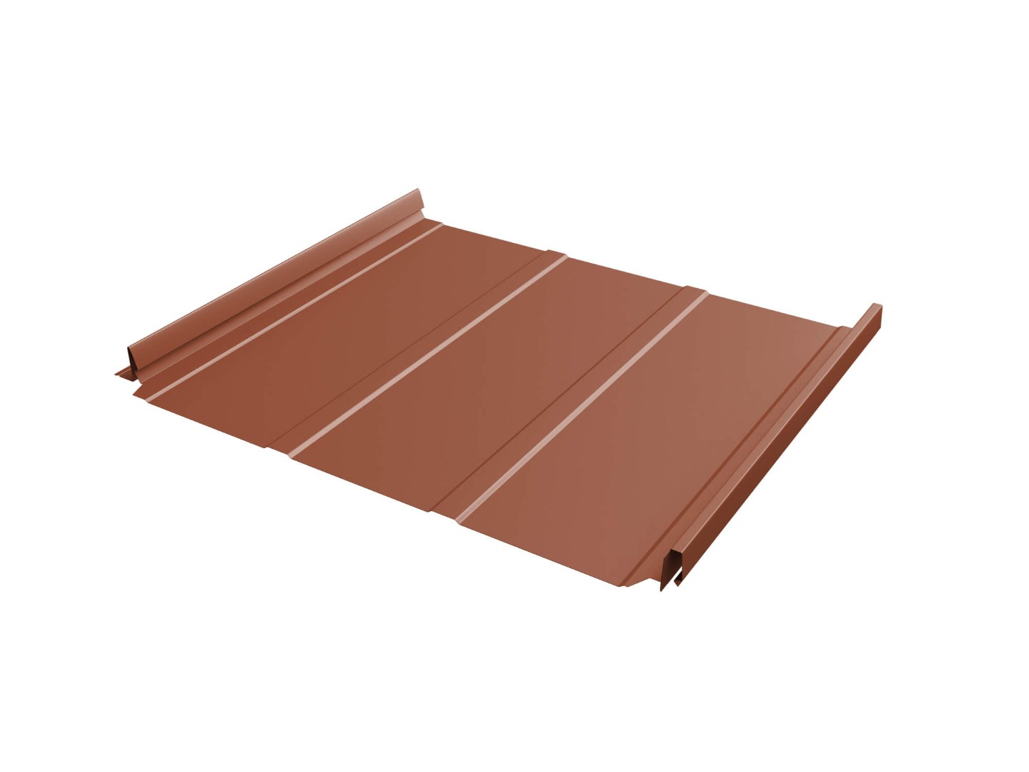 Кликфальц Pro Line 0,5 Velur X с пленкой на замках RAL 8004 терракота