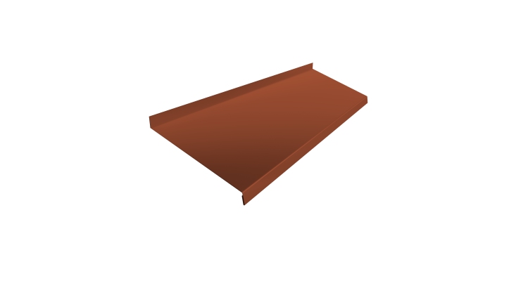 Отлив простой 200 0,5 Satin с пленкой RAL 8004 терракота (2м)