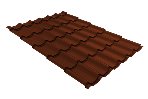 Металлочерепица классик Grand Line 0,45 PE RAL 3009 оксидно-красный