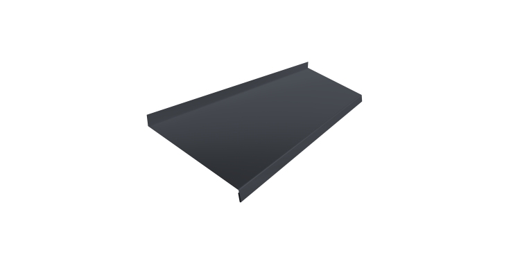 Отлив простой 200 0,5 Atlas X с пленкой RAL 7024 мокрый асфальт (2м)