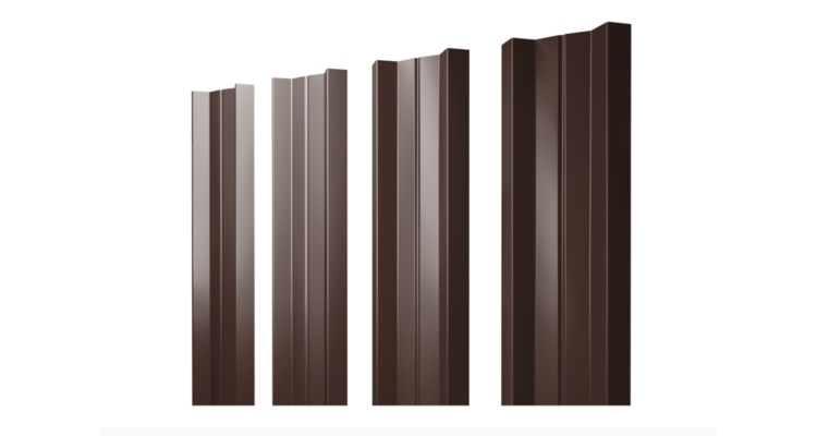 Штакетник М-образный A с прямым резом 0.45 PE-Double RAL 8017 шоколад