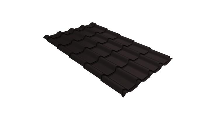 Металлочерепица Камея (Kamea) v01 0,5 Satin RAL 9005 черный