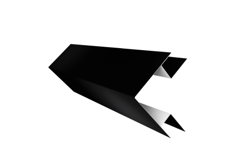 Планка угла внешнего сложного Блок-хаус new 0,5 Satin с пленкой RAL 9005 черный (3м)