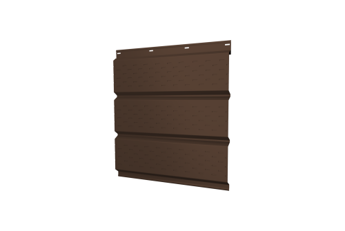 Софит металлический полная перфорация 0,5 Satin Matt TX с пленкой RAL 8017 шоколад
