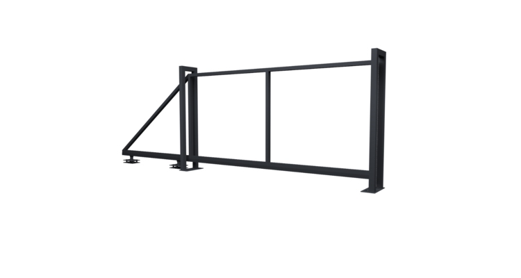 Ворота откатные Жалюзи Texas 1.5х3.5 RAL 7024 без заполнения (ламель 150 мм)