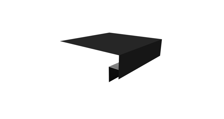 Планка околооконная сложная Экобрус Grand Line 250х50х25 0,45 Drap RAL 9005 черный (3м)