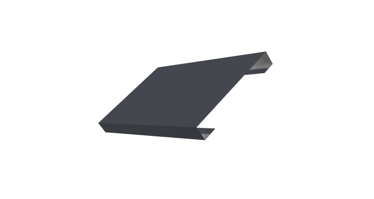 Ламель лицевая 150 забора жалюзи Texas стартовая/финишная для калиток и ворот 0.5 Satin Matt TX RAL 7024 мокрый асфальт