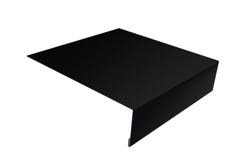 Планка лобовая/околооконная простая 190х50 0,5 Satin с пленкой RAL 9005 черный (2м)