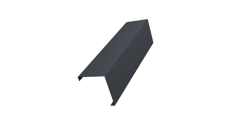 Декоративная накладка на столб универсальная угловая 80х80 для забора жалюзи 0,45 Drap TwinColor RAL 7024 мокрый асфальт (1,8м)