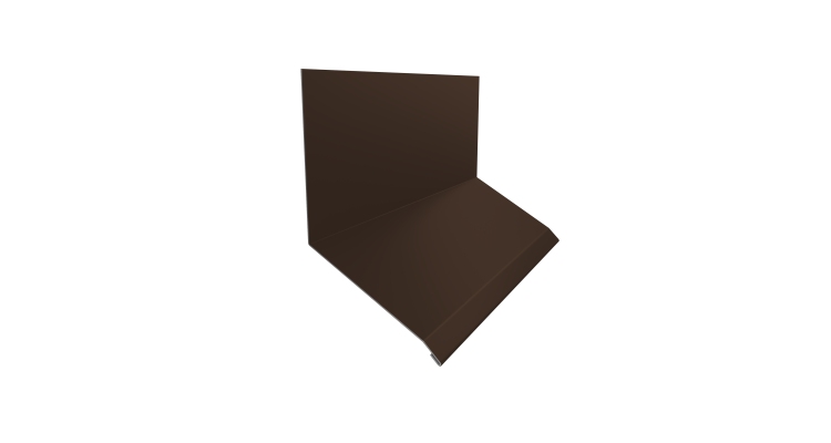 Планка примыкание верхнее к стене фальц 150х130х20 0,5 Satin с пленкой RAL 8017 шоколад (3м)