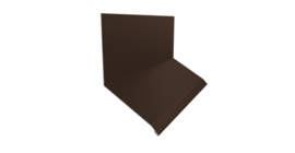 Планка примыкание верхнее к стене фальц Grand Line 150х130х20 0,5 Drap TX RAL 8017 шоколад (3м)