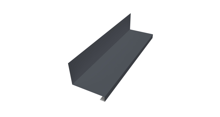 Планка примыкание нижнее к трубе для Кликфальц Pro 0,45 PE с пленкой RAL 7024 мокрый асфальт (3м)