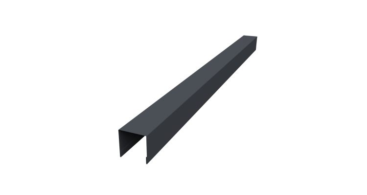 Планка вертикальная лицевая для забора жалюзи Palermo 0,45 PE-Double RAL 7024 мокрый асфальт (3м)