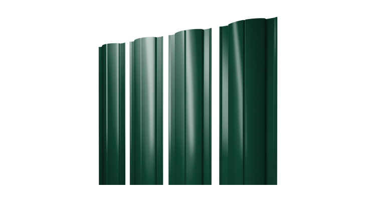 Штакетник Круглый с прямым резом 0,45 PE RAL 6005 зеленый мох