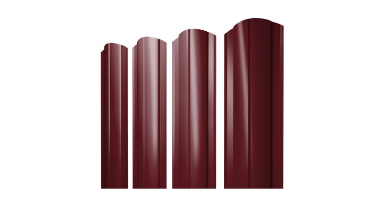 Штакетник Круглый фигурный 0.4 PE RAL 3005 красное вино